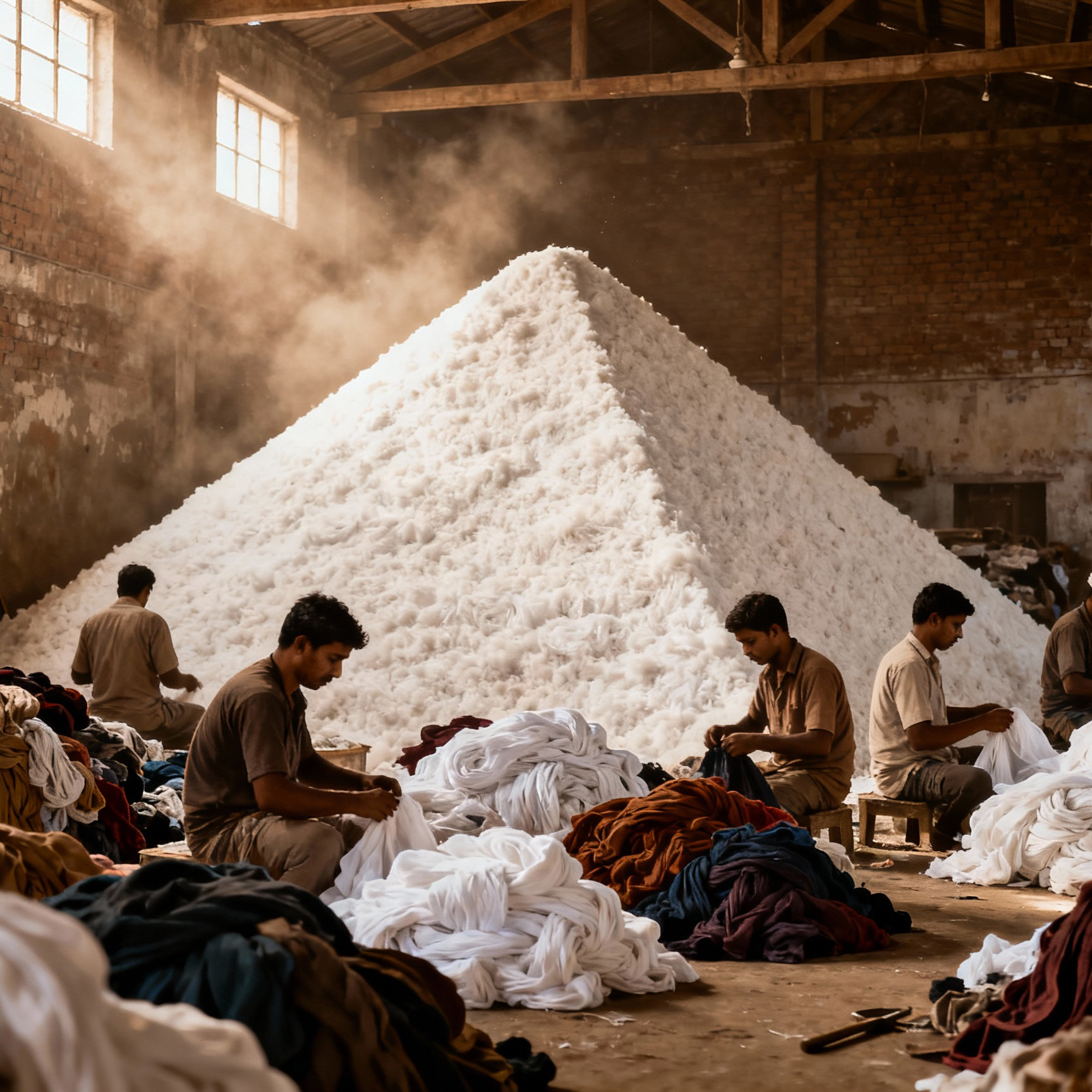 Sorted cleaning rags and chindi wipers